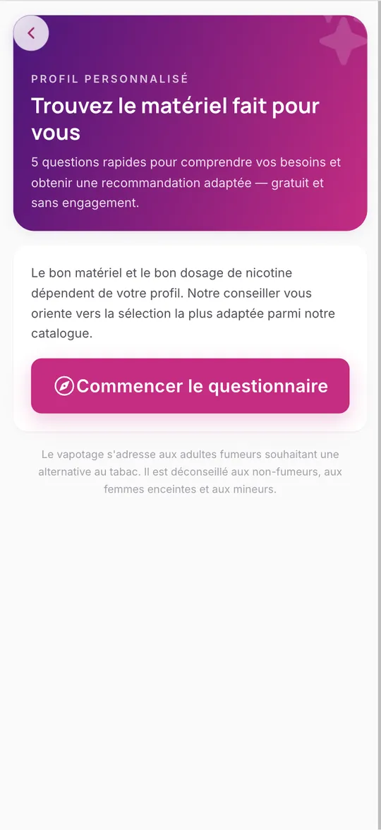 Application e-commerce — Vape — écran 20